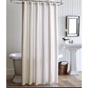Peacock Alley Vienna Matelassé Beige Shower Curtain Luxurious 100% Cotton Heavy